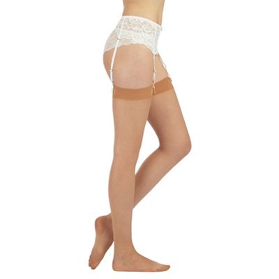 Pack of three natural 10 Denier matte look everyday stockings